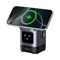 Ugreen 15W Uno Wireless Charger, Qi2 Certified MagSafe Charging, Fast Magnetic Phone Stand, 2-in-1 Foldable Wireless Charger Station Compatible with iPhone 16/15/14/13/12 Series, AirPods 4/3/2/Pro 2, Grey (W709)