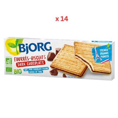 Bjorg Fourres Biscuits Dark Chocolate 14X150G