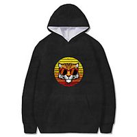 Men's Pullover Hoodie Sweatshirt Graphic Animal Front Pocket Print Casual Daily Weekend 3D Print Casual Retro Hoodies Sweatshirts  Black Khaki Orange miniinthebox - thumbnail