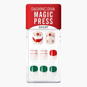 Dashing Diva Magicpress Santa Claus and Rudolph Nail Set