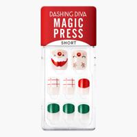 Dashing Diva Magicpress Santa Claus and Rudolph Nail Set