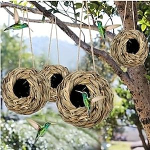 1pc Hand Woven Hummingbird Nest House - Perfect for Outdoor Garden and Yard, Ball Shape Design for Comfortable Nesting miniinthebox