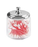 Interdesign York Apothecary Clear Glass Jar 3.5 x 3.5 x 5 inch