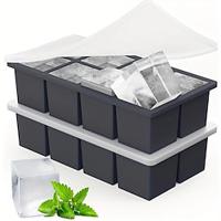 Large Ice Cube Tray for Whiskey Big Square Ice Cube Maker for Cocktail - 2Pack Silicone Old Fashioned Ice Cube Trays 2inch Huge Cubed Ice Trays for Whisky Lightinthebox