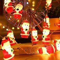Santa String Lights 1.5m 10LEDs 3m 20LEDs Battery Powered Christmas Party Home Window Balcony Patio Waterproof Decoration Lightinthebox - thumbnail
