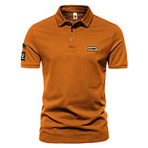 Men's Polo Other Prints Solid Colored Short Sleeve Daily Tops Business Black Army Green Khaki Lightinthebox