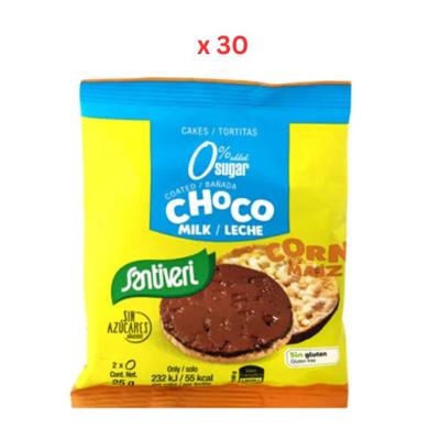 Santiveri Corn Cakes Coated with Milk Chocolate, 25GX30