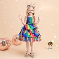 Kids Girls' Party Dress Solid Color Short Sleeve Graduation Pegeant Ruched Daily Princess Beautiful Cotton Knee-length Party Dress Spring Fall Winter 2-13 Years Pink Mint Green Purple Lightinthebox - thumbnail