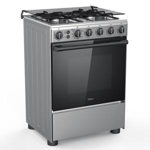 Midea 60x60cm Gas Cooking Range 4 Burners Steel Panel with Oven and Grill | CME6060