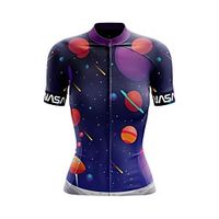 21Grams Women's Short Sleeve Cycling Jersey Summer Spandex Polyester Dark Blue Galaxy Bike Jersey Top Mountain Bike MTB Road Bike Cycling Breathable Back Pocket Sports Clothing Apparel / Stretchy miniinthebox - thumbnail
