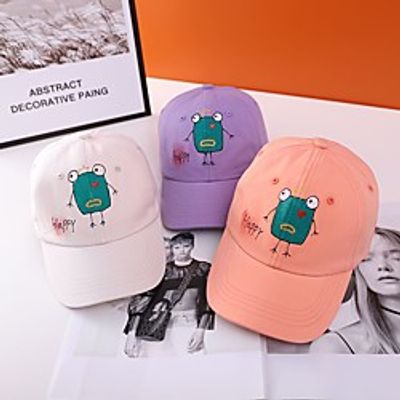 1pcs Kids  Toddler Unisex Active Birthday  Casual  Daily Wear Cartoon  Letter  Animal Stylish  Print Cotton Hats  Caps White  Black  Purple S Lightinthebox