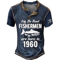 Men's Henley Shirt Tee Graphic Fish Henley Clothing Apparel 3D Print Outdoor Casual Short Sleeve Button-Down Print Fashion Designer Comfortable Lightinthebox - thumbnail