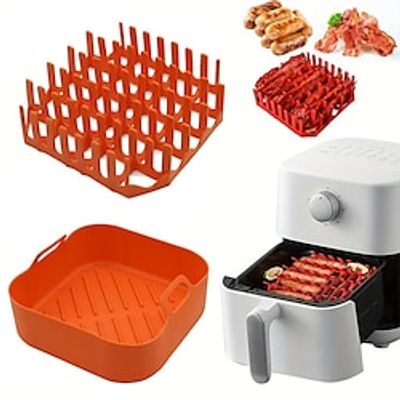 Red Square Silicone Air Fryer Grill, Hot Dog Rack, Bacon Rack, High Temperature Resistance, BPA Free, Easy To Operate, Easy To Clean, Dishwasher Safe, Suitable For 6QT Kitchen Stuff Clearance Lightinthebox Red Square Silicone Air Fryer Grill, Hot Dog Rack, Bacon Rack, High Temperature Resistance, BPA Free, Easy To Operate, Easy To Clean, Dishwasher Safe, Suitable For 6QT Kitchen Stuff Clearance Lightinthebox