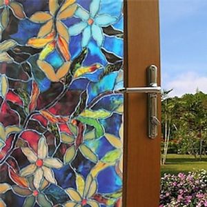 100X45cm PVC Frosted Static Cling Stained Glass Film Window Privacy Sticker Home Bathroom Decortion / Window Film / Window Sticker / Door Sticker Wall Stickers for bedroom living room miniinthebox