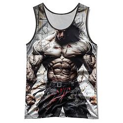 Characters Splash Ink Fashion Designer Men's 3D Print Tank Top Vest Top Undershirt Going out Gym T shirt Black Blue Orange Sleeveless Crew Neck Shirt Summer Spring Clothing Apparel S M L XL XXL XXXL Lightinthebox