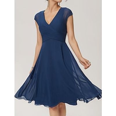 Women's Casual Dress Swing Dress A Line Dress Mini Dress Knot Front Street Holiday Date Elegant Streetwear V Neck Sleeveless Regular Fit Blue Color S M L XL XXL Size Lightinthebox