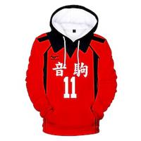 Haikyuu Hoodie Cartoon Back To School Anime Front Pocket Graphic Hoodie For Couple's Men's Women's Adults' 3D Print Casual Daily Activewear Lightinthebox