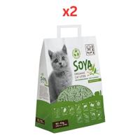 M-Pets Soya Organic Cat Litter Green Tea Scented 10L - 100% Biodegradable (Pack of 2)