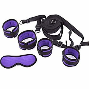 judrr soft and comfortable wrist ankle cuffs straps bedroom rope strap for women adjustable, black nylon set Lightinthebox