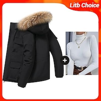 Women's Parka Sweater Heated Coat Warm Winter Coat Pullover Jumper Zip Puffer Jacket with Pocket Fur Collar Hooded Coat Long Sleeve Black Red Lightinthebox Women's Parka Sweater Heated Coat Warm Winter Coat Pullover Jumper Zip Puffer Jacket with Pocket Fur Collar Hooded Coat Long Sleeve Black Red Lightinthebox