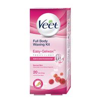 Veet Full Body Waxing Kit Easy-Gelwax Normal Skin 20 Wax Strips