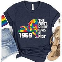 LGBT LGBTQ T-shirt Pride Shirts Rainbow The First Pride Was A Riot Lesbian Gay T-shirt For Unisex Adults' Hot Stamping Pride Parade Pride Month Lightinthebox