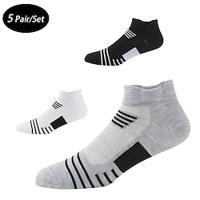 Men's 5 Pack Multi Packs Socks Ankle Socks Low Cut Socks Black White Color Stripes Sports Outdoor Daily Vacation Basic Thin Summer Spring Fashion Casual Lightinthebox