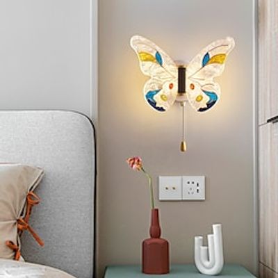 Mid-Century Butterfly Wall Sconces 8W Led Bedside Sconce Lighting Fixture with Acrylic Shade Dimming Vanity Lighting Metal Wall Mounted Lamps for Bedroom Hallway 110-240V Lightinthebox