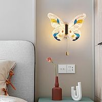 Mid-Century Butterfly Wall Sconces 8W Led Bedside Sconce Lighting Fixture with Acrylic Shade Dimming Vanity Lighting Metal Wall Mounted Lamps for Bedroom Hallway 110-240V Lightinthebox - thumbnail