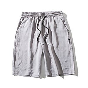 Men's Shorts Chino Sports Casual Daily Chinos Shorts Bermuda shorts Pants Solid Colored Knee Length Black Khaki Green Light gray  Summer  Drawstring Lightinthebox