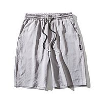 Men's Shorts Chino Sports Casual Daily Chinos Shorts Bermuda shorts Pants Solid Colored Knee Length Black Khaki Green Light gray  Summer  Drawstring Lightinthebox - thumbnail