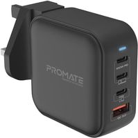 Promate 100W USb-C Gan Wall Charger With Dual USb-C Pd, 18W Qc 3.0, 20W Type-C Pd Ports, Ganport4-100Pd