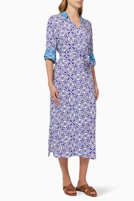 Positano Longline Shirt Dress in Viscose Positano Longline Shirt Dress in Viscose