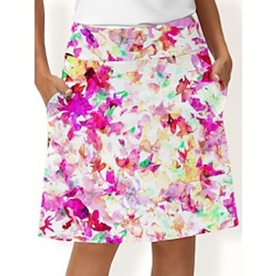 Women's Golf Skirts Blue Purple Rose Red Bottoms Floral Ladies Golf Attire Clothes Outfits Wear Apparel Lightinthebox