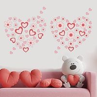 Valentine's Day Stickers Window Decoration Decals Daisy Love Pink Stickers PVC Self-Adhesive Home Wall Stickers. miniinthebox