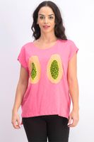 Womens Graphic Top  Pink - thumbnail