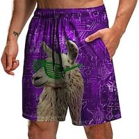 Men's Swim Shorts Swim Trunks Board Shorts Beach Shorts Pocket Drawstring Elastic Waist Animal Graphic Prints Comfort Quick Dry Outdoor Daily Going out Fashion Streetwear Light Purple Purple Lightinthebox - thumbnail