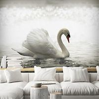 White Swan Wall Mural 3D Wallpaper Self-adhesive Wall Covering Sticker Film Peel and Stick Removable Pvc/Vinyl Waterproof Material Home Decor Multiple Size miniinthebox - thumbnail