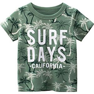 Kids Boys' T shirt Tee Short Sleeve Animal Print Green Children Tops Summer Streetwear Casual  Daily Outdoor Regular Fit 2-8 Years Lightinthebox