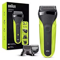 Braun Series 3 Shave&Style Shaver, 3-in-1 Beard Trimmer & Electric Razor To Shave with Precision Beard Trimmer & 5 Combs, 3 Flexible Blades, Volt Green - Shaver 300BT