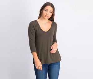 Womens Maleah 3Q Sleeve Knit Top  Dark Olive
