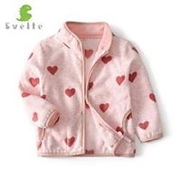 svelte girls polar fleece full-zip jackets for fall winter with prined pattern coats spring clothes y0810 Lightinthebox - thumbnail