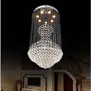 Round Chandelier Crystal Ceiling Light 100cm Lighting Globular Luxury Design Chandeliers  For Indoor Deco Pendant Lights Dining Room Living Room Hotel Study Bar 7 Heads 110-120V 220-240V Lightinthebox