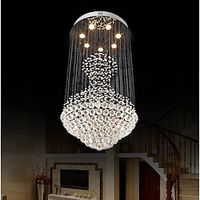 Round Chandelier Crystal Ceiling Light 100cm Lighting Globular Luxury Design Chandeliers  For Indoor Deco Pendant Lights Dining Room Living Room Hotel Study Bar 7 Heads 110-120V 220-240V Lightinthebox - thumbnail