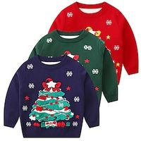 Christmas Christmas Trees Ugly Christmas Sweater  Sweatshirt Sweatshirt Pullover Anime Funny Top For Boys Girls' Kid's 3D Print 100% Polyester Party Casual Daily Lightinthebox - thumbnail