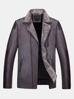 Zipper Pockets PU Leather Jackets - thumbnail