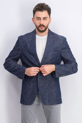 Mens Cotton Floral Print Suit Jacket Denim Mens Cotton Floral Print Suit Jacket Denim