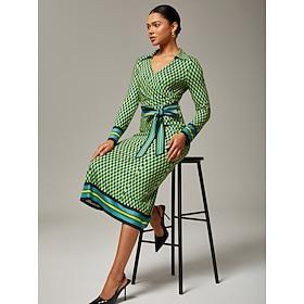 3D Geometric Stretchy Wrap Dress