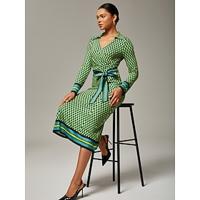 3D Geometric Stretchy Wrap Dress