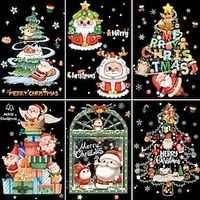 Christmas Stickers Xmas Stickers, Self-adhesive Glass Windows Sticker Christmas Decorations, Wall Stickers, Christmas Trees Snowflakes Sticker Gifts miniinthebox - thumbnail